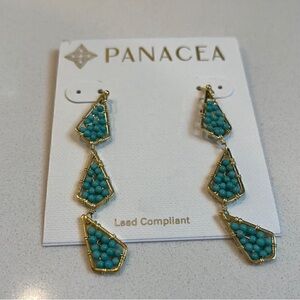 NWT PANACEA Triple Bead Drop Earrings